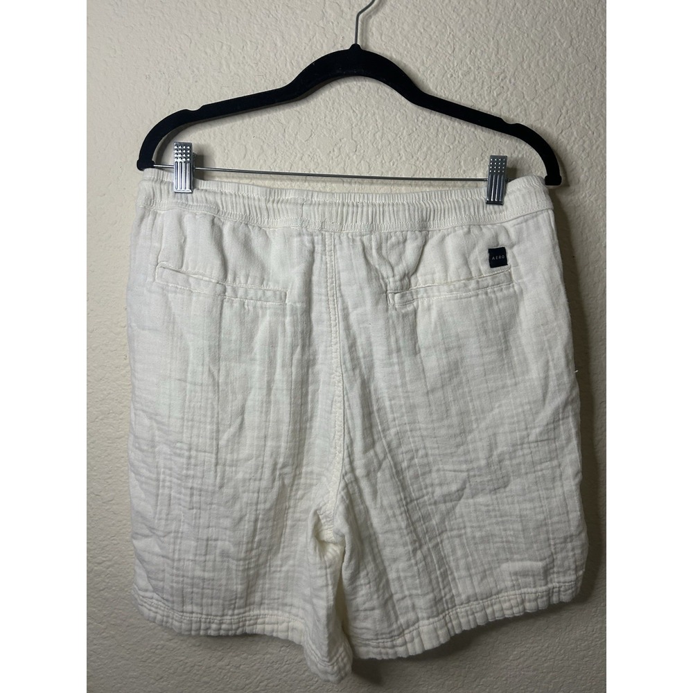 Aeropastel White 100% Cotton Drawstring Summer Men's Shorts M Resort Vacation - Picture 5 of 9